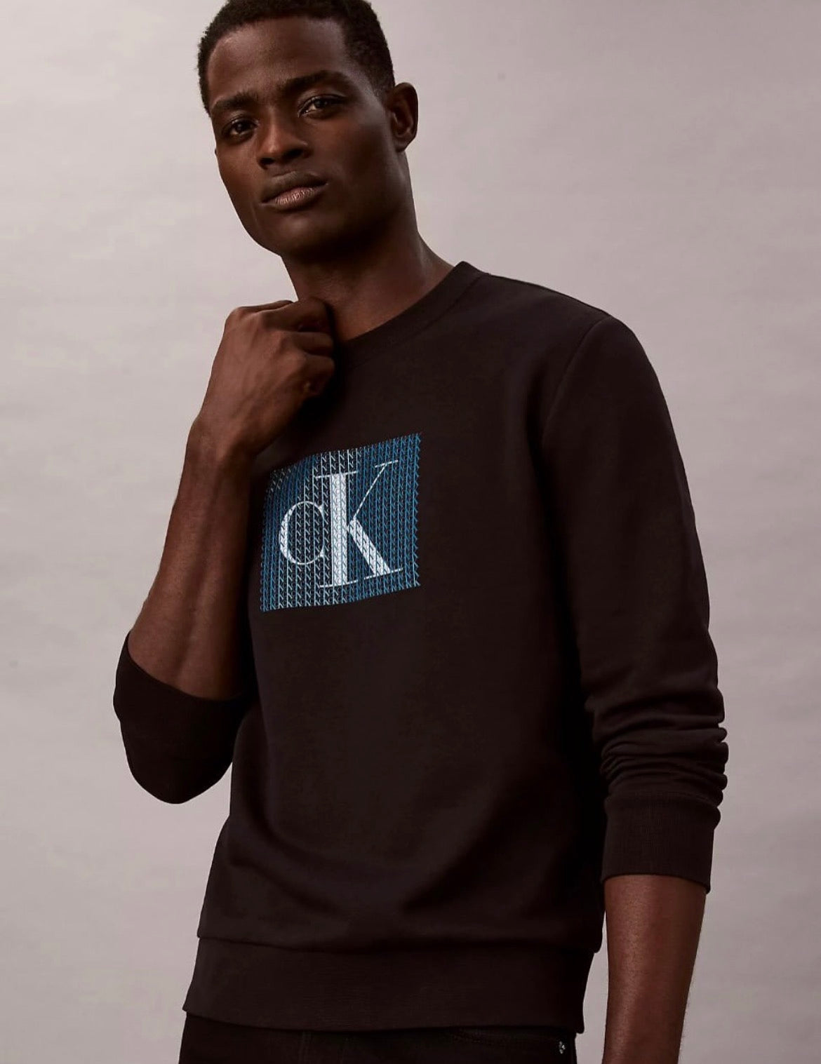 Calvin Klein - Fleece Layered Monogram Graphic Sweatshirt IMMEDIATE