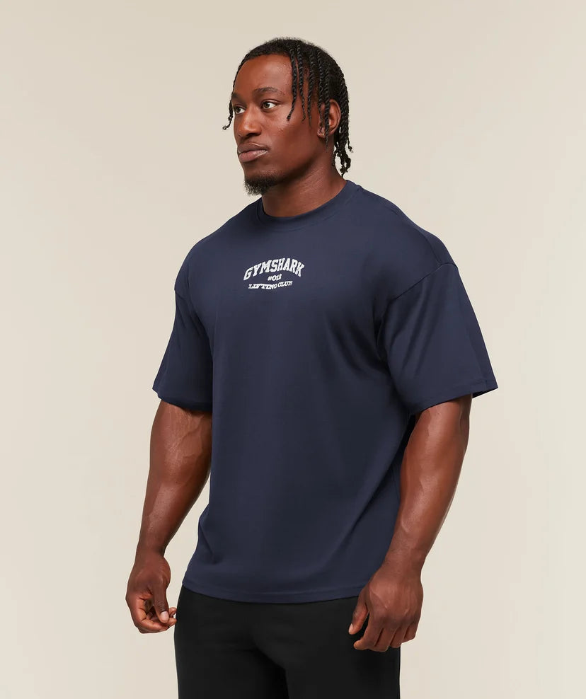 GYMSHARK - Faded Collegiate Graphic T-Shirt