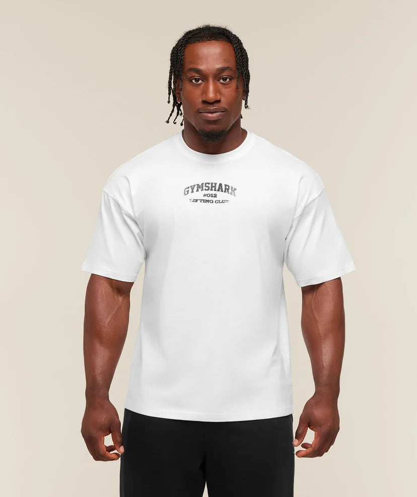 GYMSHARK - Faded Collegiate Graphic T-Shirt