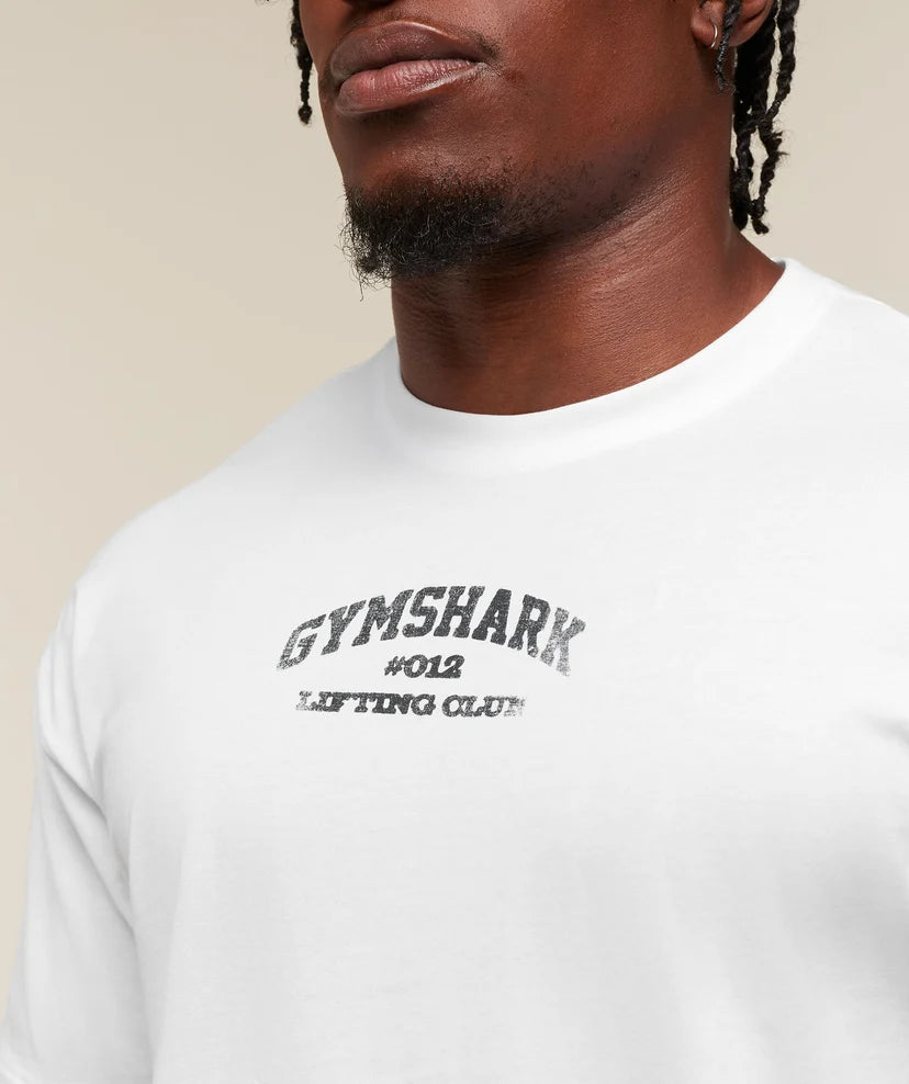 GYMSHARK - Faded Collegiate Graphic T-Shirt