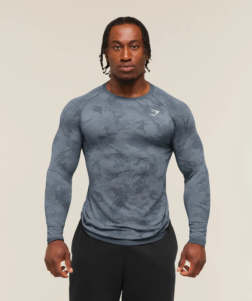GYMSHARK - Geo Seamless Long Sleeve T-Shirt