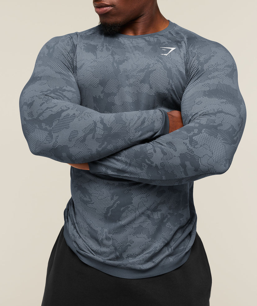 GYMSHARK - Geo Seamless Long Sleeve T-Shirt