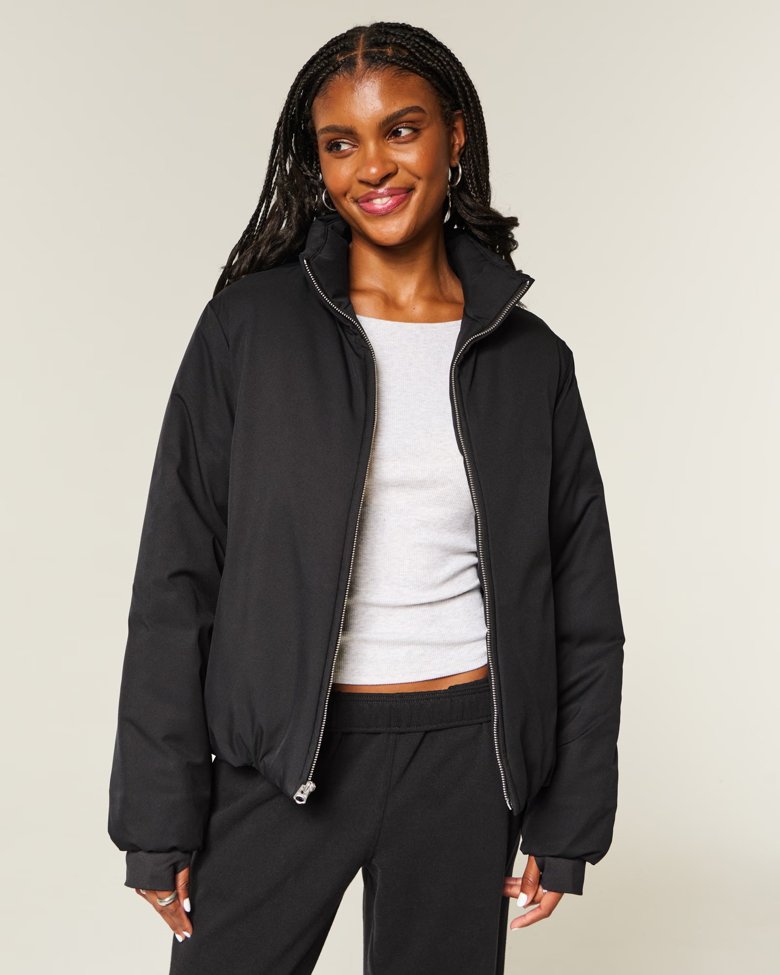 Hollister- Zip-Up Puffer Jacket