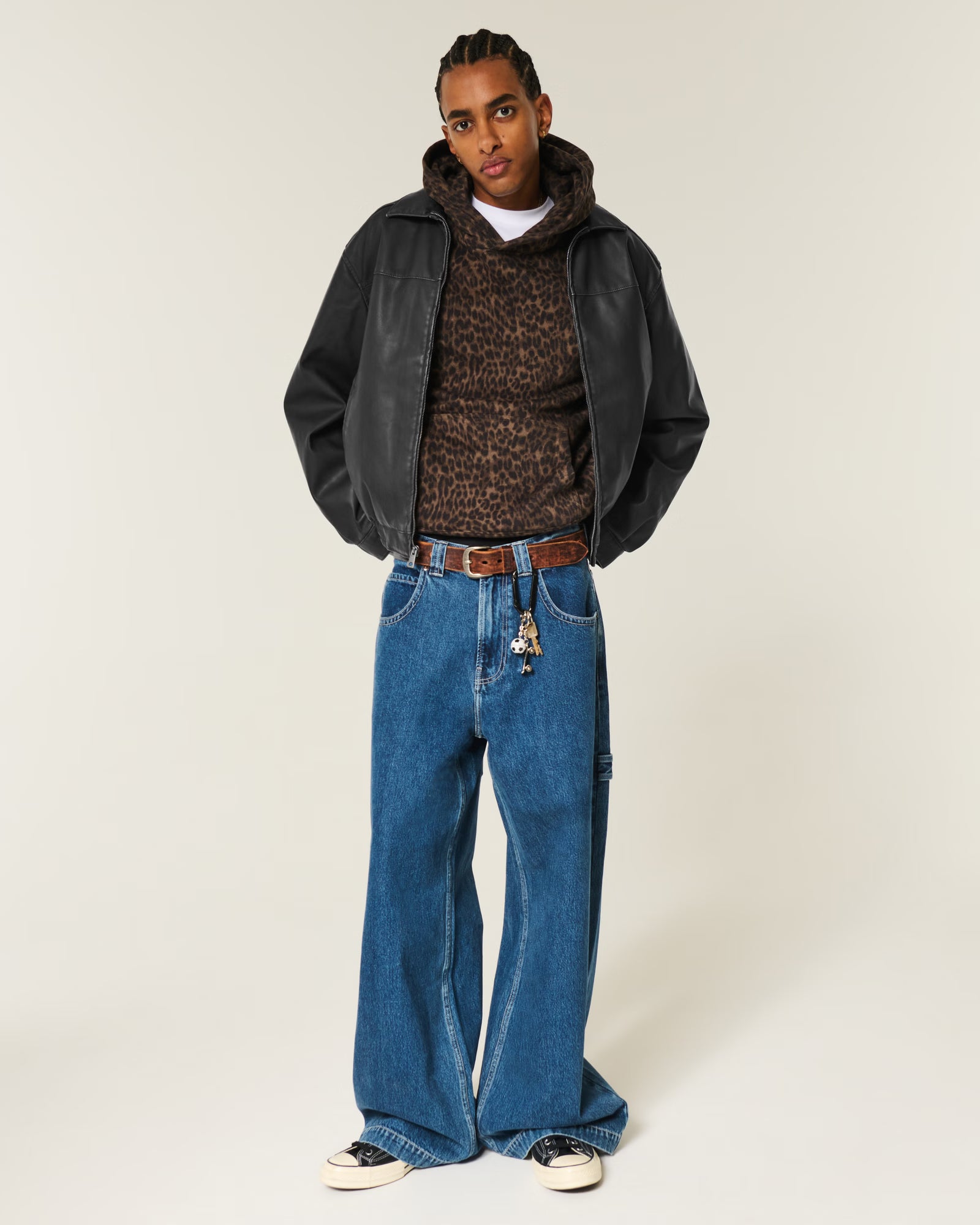 Hollister - Vegan Leather Zip-Up Jacket