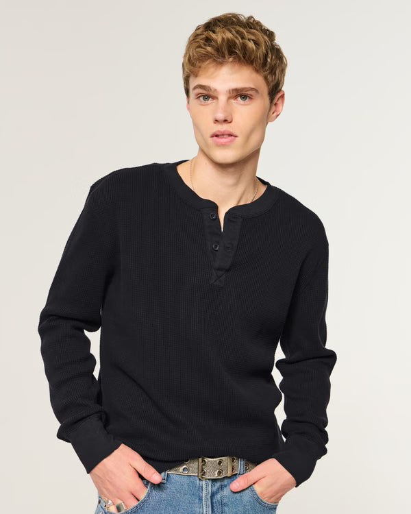 Hollister - Long Sleeve Thermal Henley IMMEDIATE