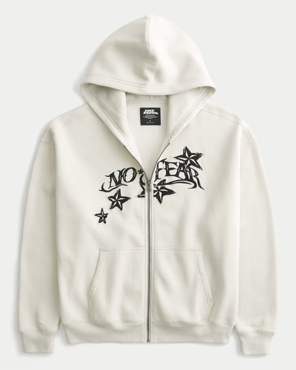 Hollister - Hollister Feel Good Boxy Zip-Up Hoodie IMMEDIATE
