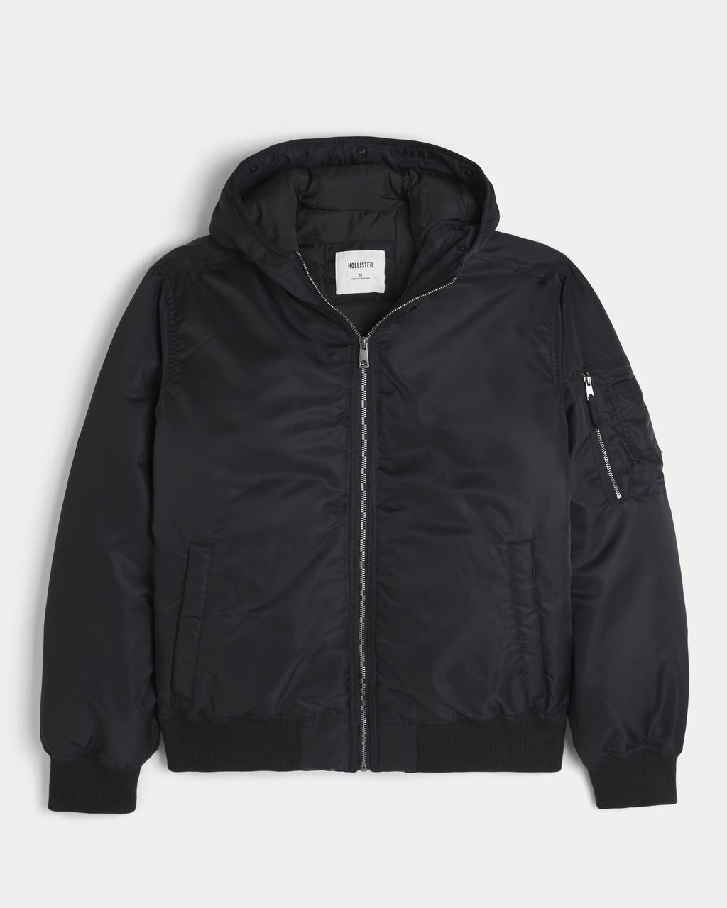 Hollister - Faux Fur Trim Zip-Up Bomber Jacket