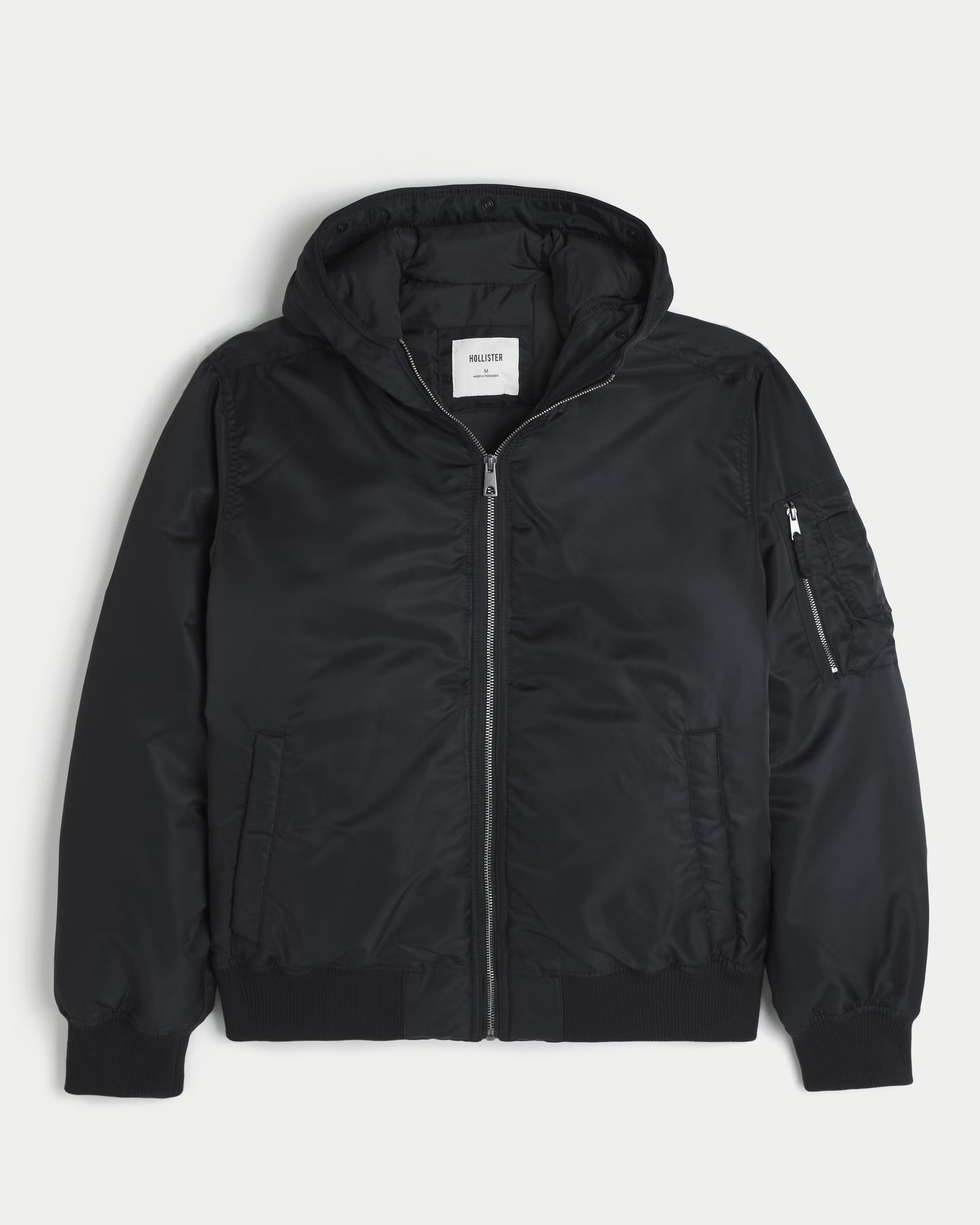 Hollister - Faux Fur Trim Zip-Up Bomber Jacket