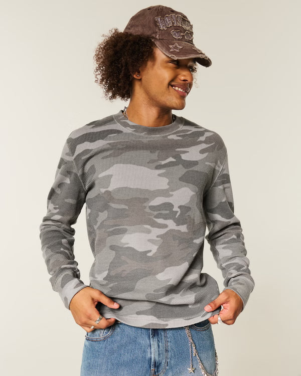 Hollister - Relaxed Thermal Long-Sleeve Crew Shirt
