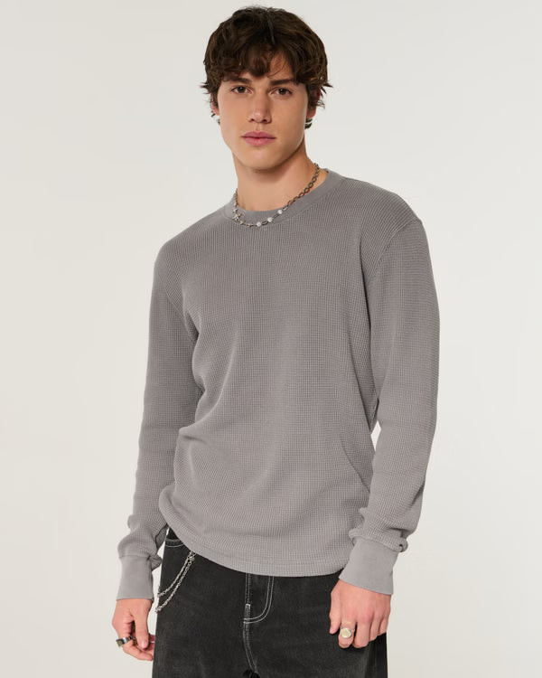 Hollister - Relaxed Thermal Long-Sleeve Crew Shirt