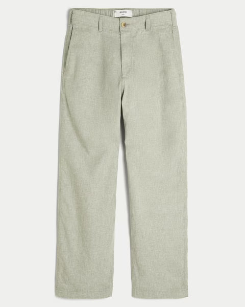 Hollister - Linen-Blend Flex-Waist Baggy Pants IMMEDIATE