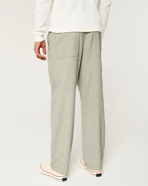 Hollister - Linen-Blend Flex-Waist Baggy Pants IMMEDIATE