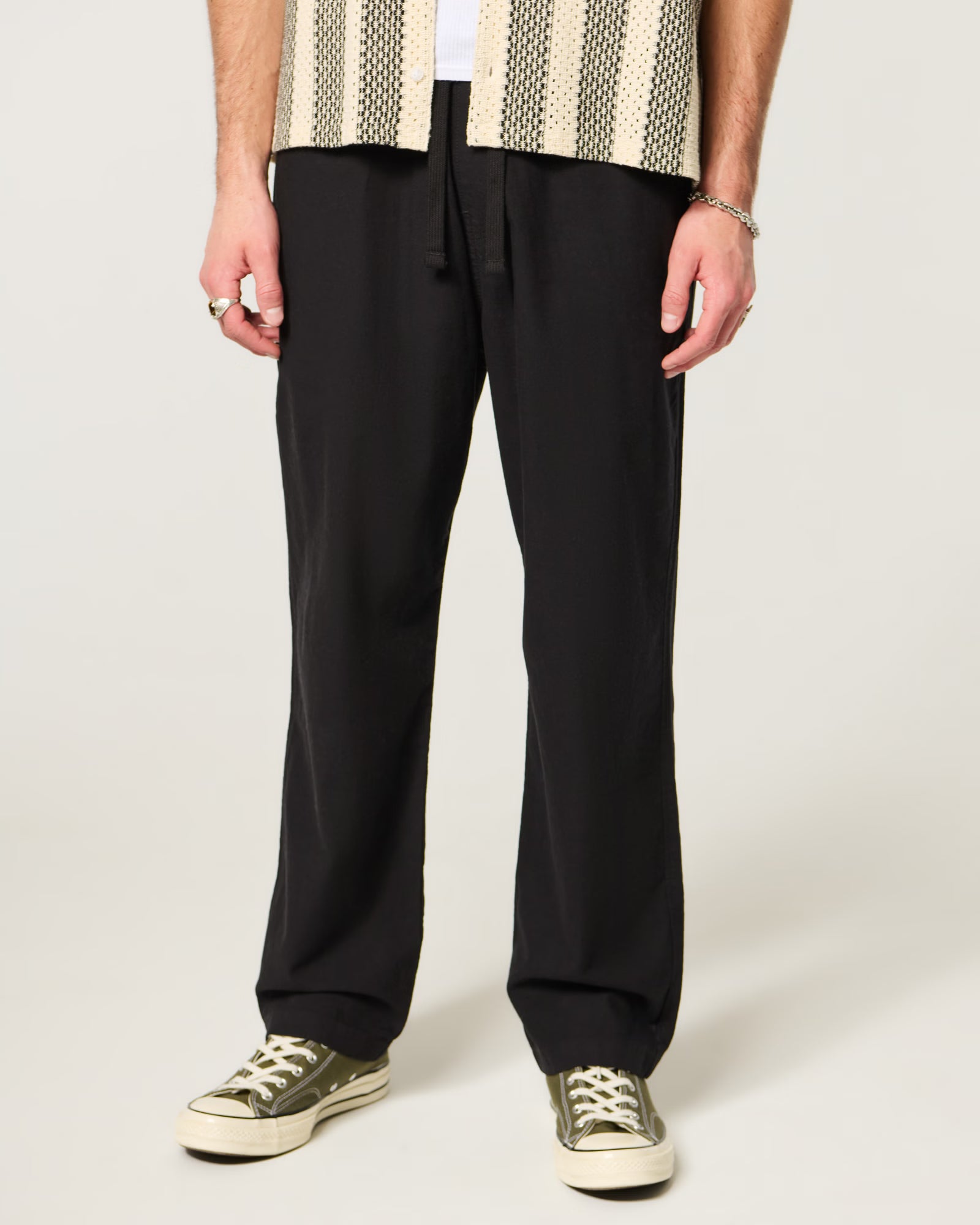 Hollister - Loose Linen-Blend Pull-On Pants