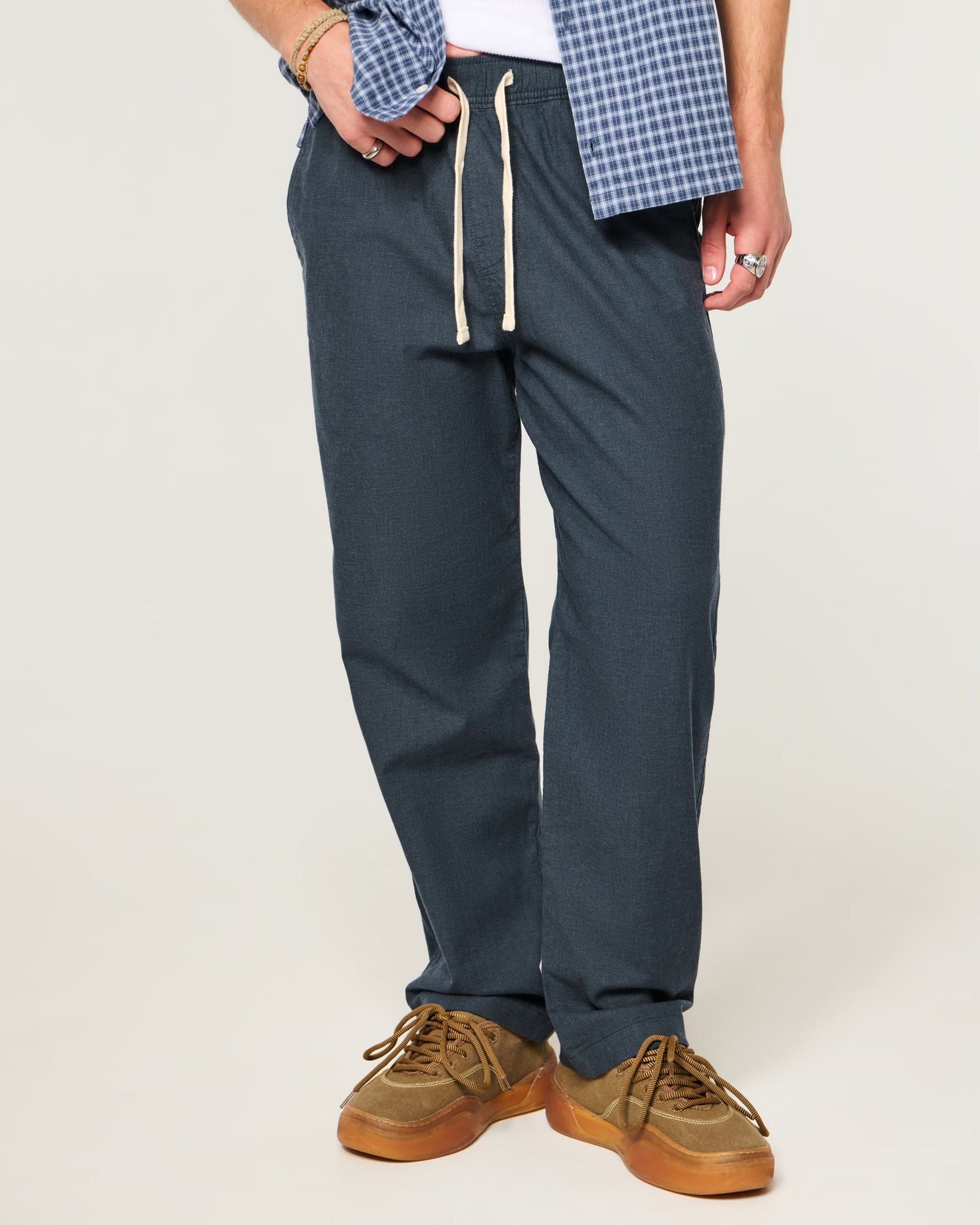 Hollister - Loose Linen-Blend Pull-On Pants