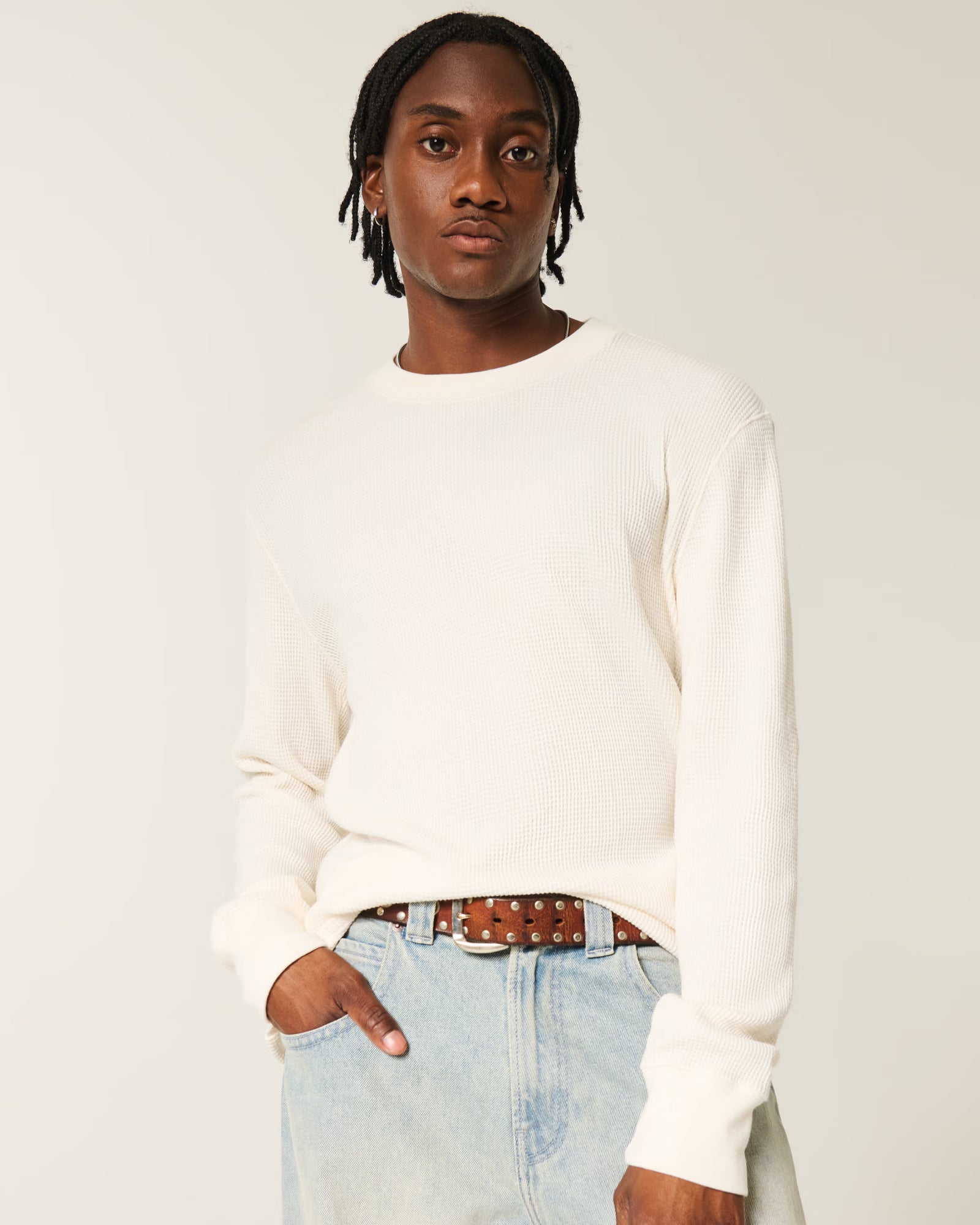 Hollister - Relaxed Thermal Long-Sleeve Crew Shirt IMMEDIATE