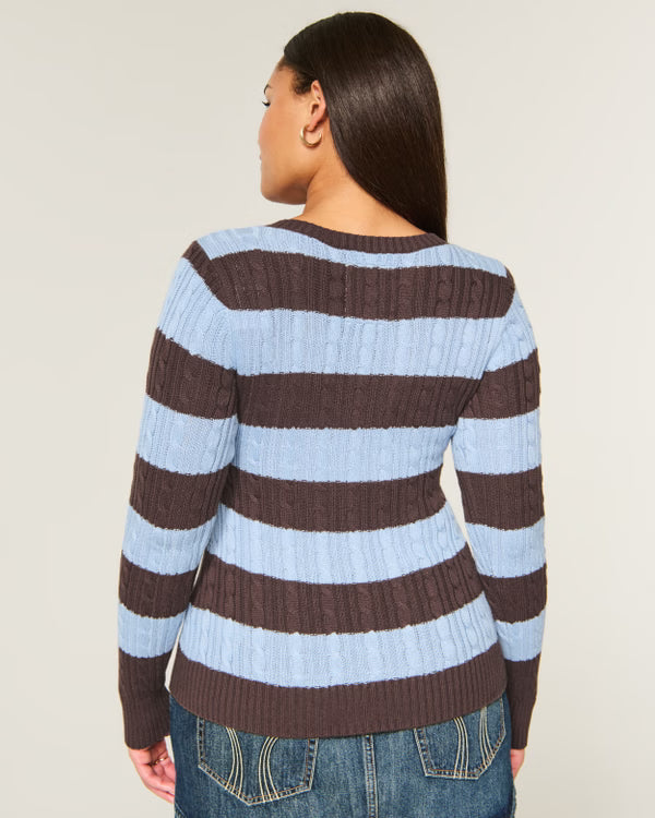 Hollister - Ivy Cable-Knit V-Neck Sweater