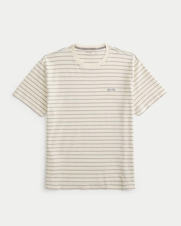 Hollister - Relaxed HeavyWeight Cotton Logo Crew T Shirt