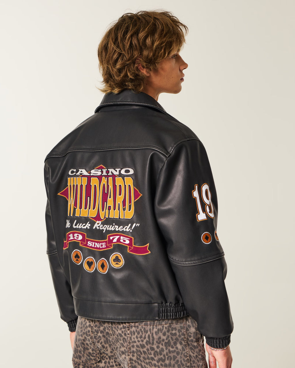 Hollister - Casino Graphic Vegan Leather Jacket