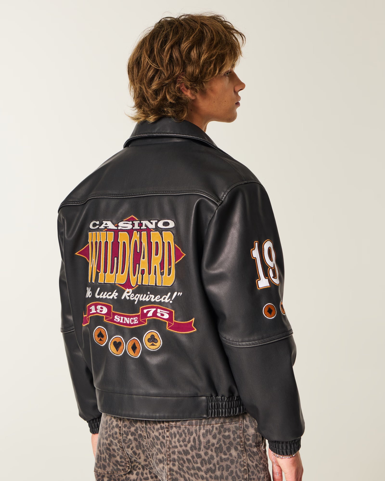 Hollister - Casino Graphic Vegan Leather Jacket