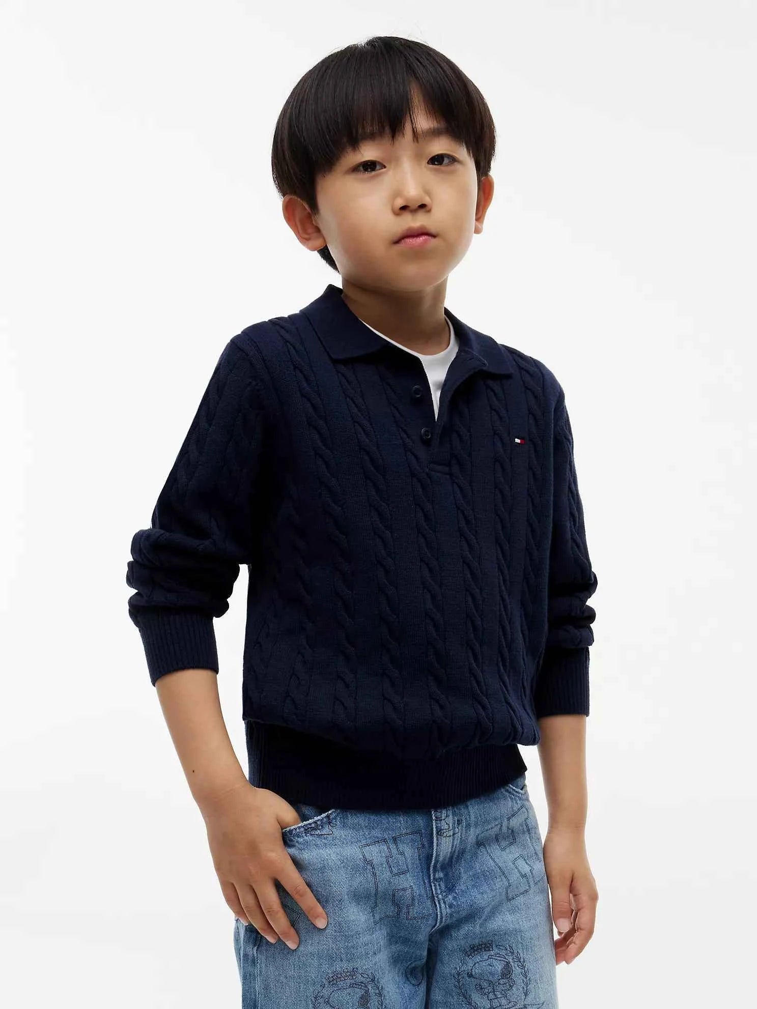 Tommy Hilfiger - Kids' Cable Knit Sweater Polo