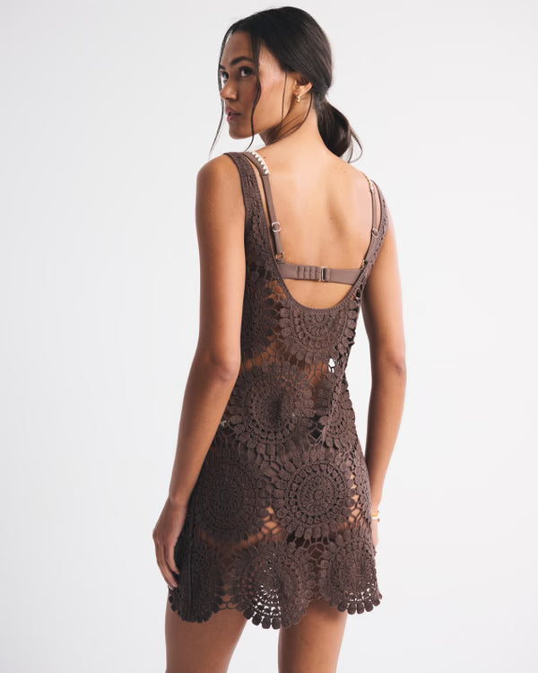 Abercrombie & Fitch - Crochet-Style Scoopneck Mini Dress Coverup