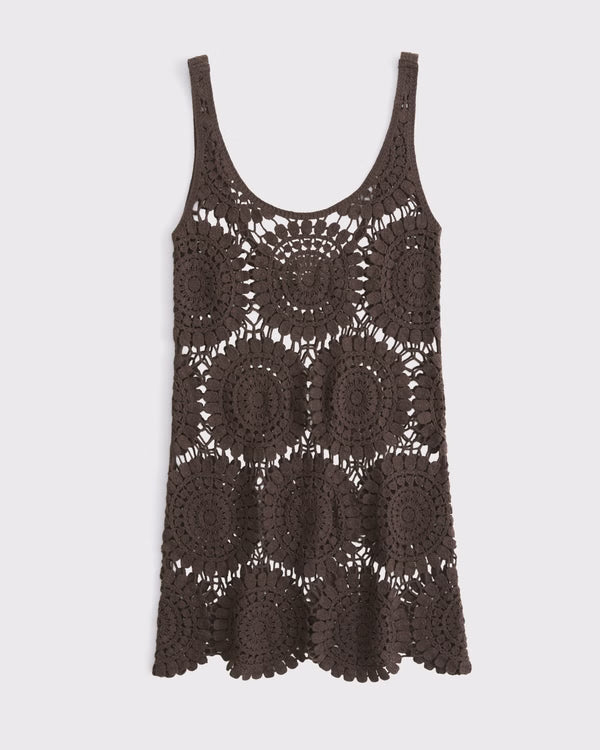 Abercrombie & Fitch - Crochet-Style Scoopneck Mini Dress Coverup