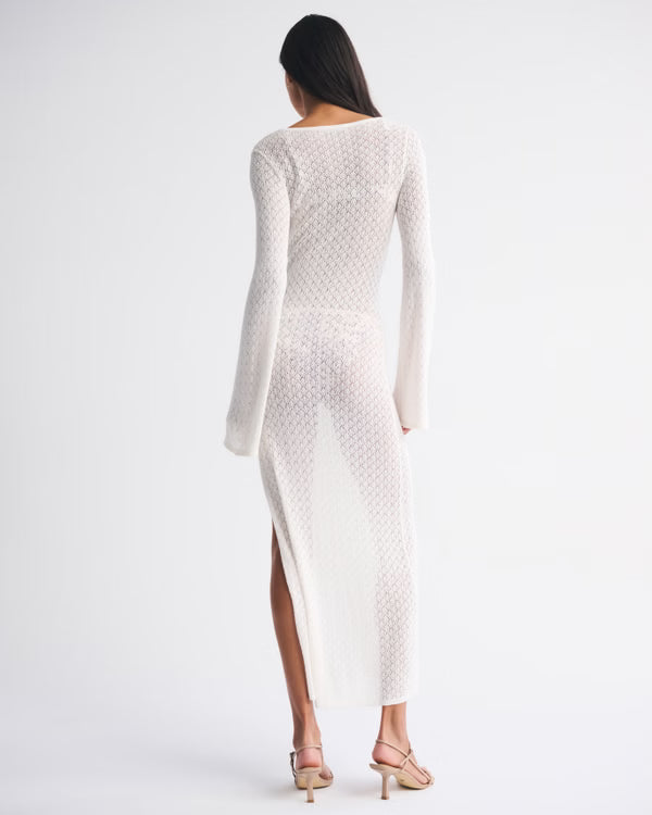 Abercrombie & Fitch - Crochet-Style Plunge Maxi Dress Coverup