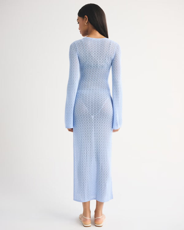 Abercrombie & Fitch - Crochet-Style Plunge Maxi Dress Coverup