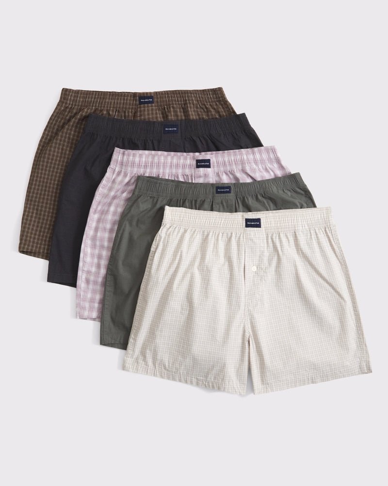 Abercrombie & Fitch - 5 - Pack Woven Logo Boxers - Brandatak Store