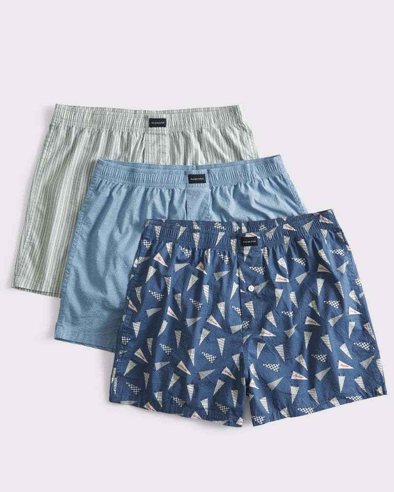 Abercrombie & Fitch - 3-Pack Woven Logo Boxers