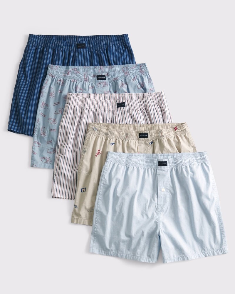 Abercrombie & Fitch - 5 - Pack Woven Logo Boxers - Brandatak Store