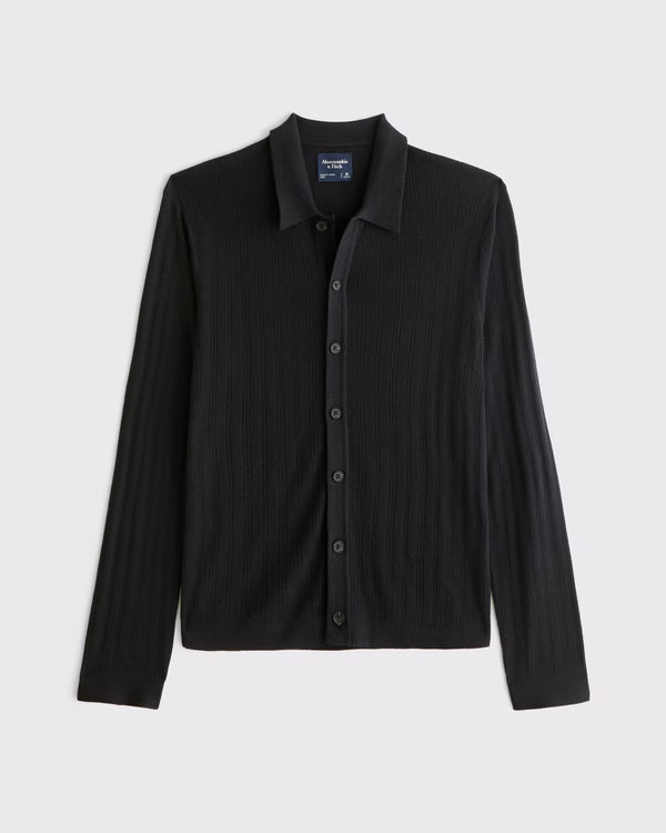 Abercrombie & Fitch - Long-Sleeve Button-Through Collared Sweater