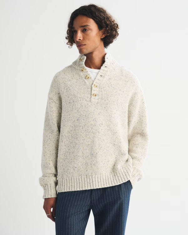 Abercrombie & Fitch - Henley Mock Neck Sweater