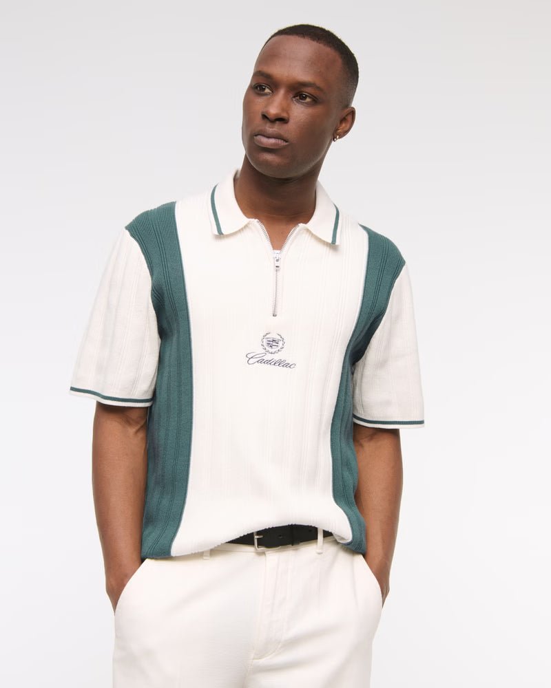 Cadillac Zip Sweater Polo