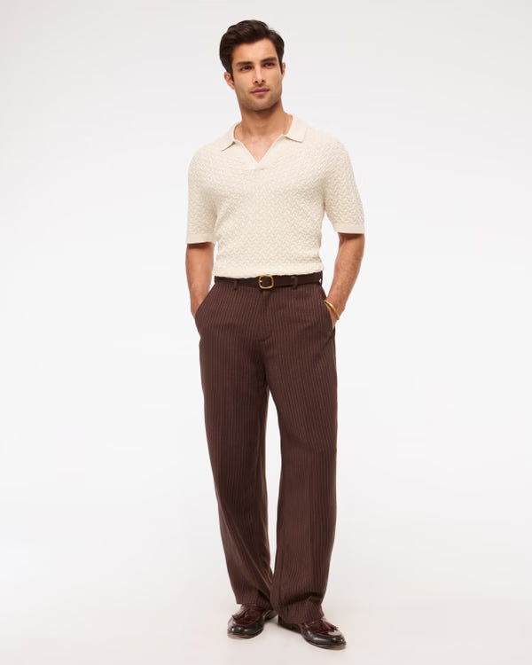 Abercrombie & Fitch - Pima Cotton Johnny Collar Sweater Polo.