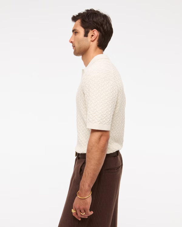 Abercrombie & Fitch - Pima Cotton Johnny Collar Sweater Polo.