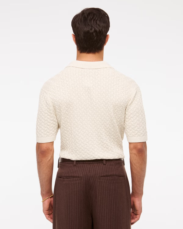Abercrombie & Fitch - Pima Cotton Johnny Collar Sweater Polo.