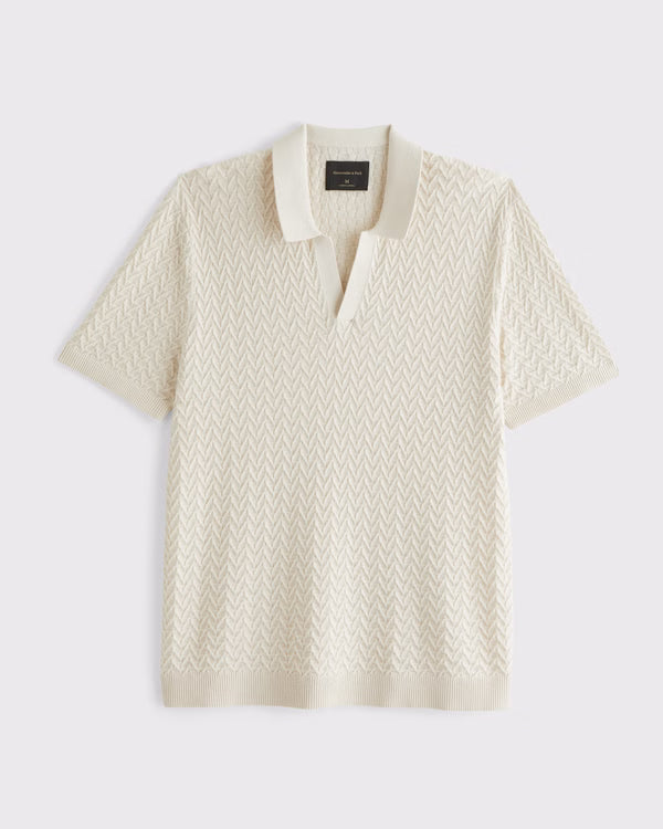 Abercrombie & Fitch - Pima Cotton Johnny Collar Sweater Polo.