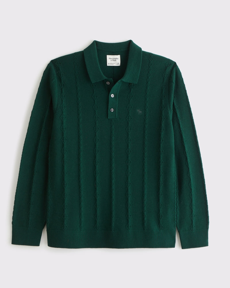 Abercrombie and Fitch - Icon Long-Sleeve 3-Button Sweater Polo
