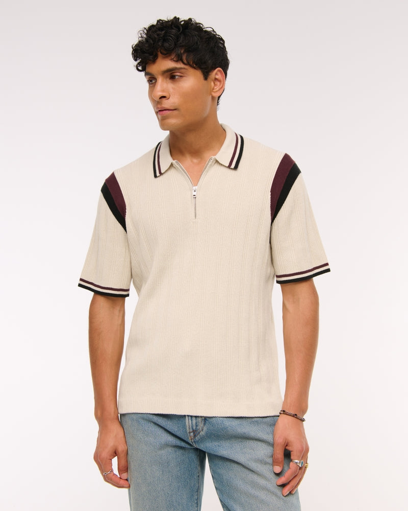 Preppy Zip Sweater Polo