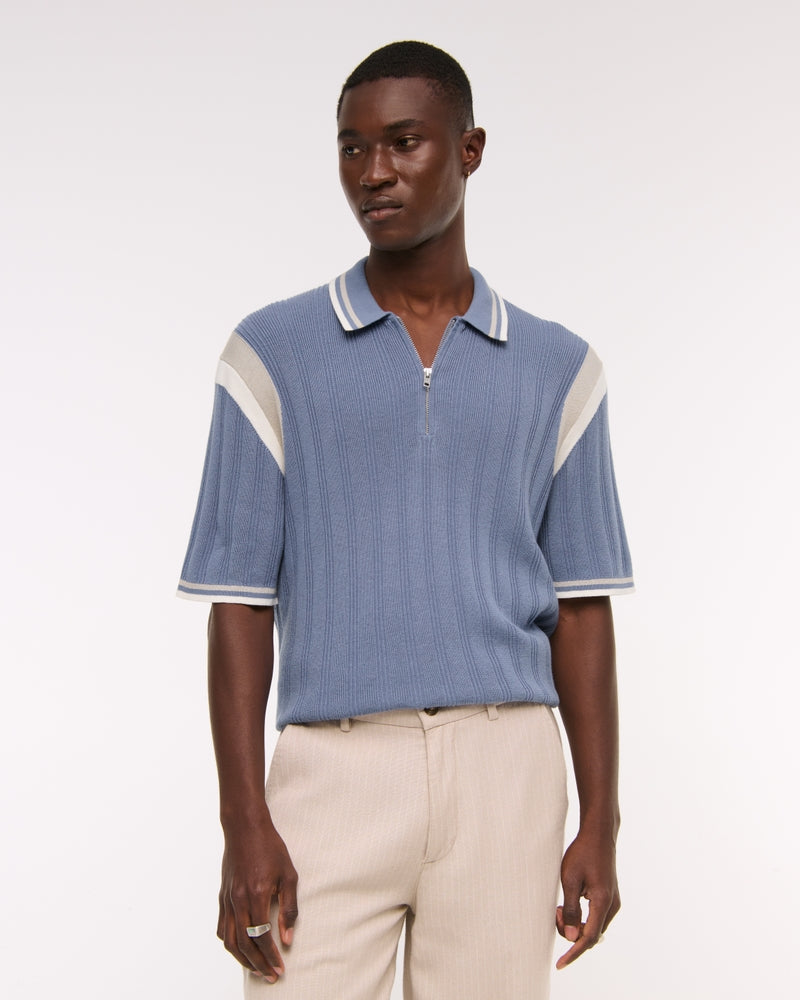 Preppy Zip Sweater Polo