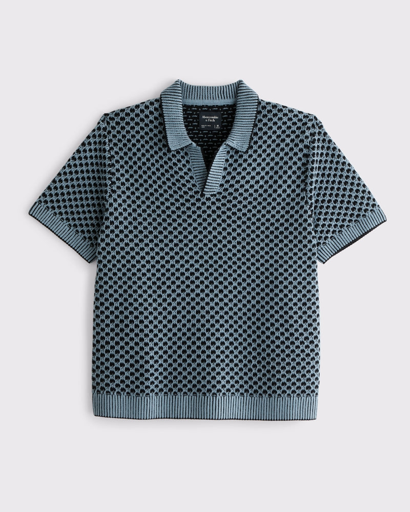 Abercrombie & Fitch - 100% Cotton Casual Johnny Collar Sweater Polo