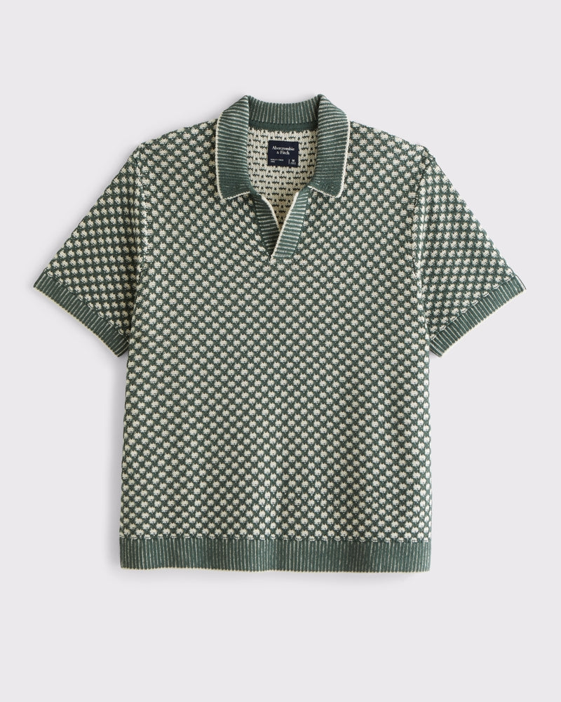 Abercrombie & Fitch - 100% Cotton Casual Johnny Collar Sweater Polo
