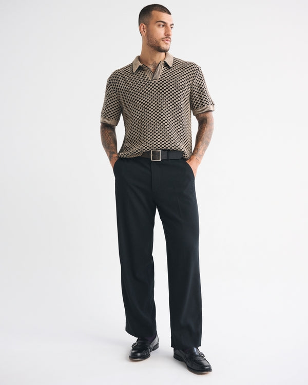 Abercrombie & Fitch - 100% Cotton Casual Johnny Collar Sweater Polo