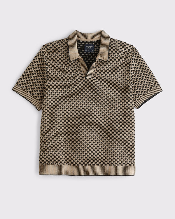 Abercrombie & Fitch - 100% Cotton Casual Johnny Collar Sweater Polo