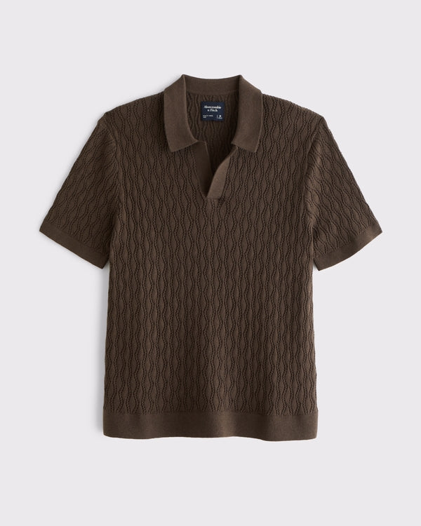 Abercrombie & Fitch - Textured Johnny Collar Sweater Polo