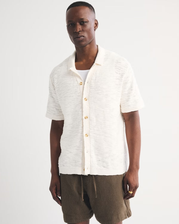 Abercrombie & Fitch - 100% Cotton Knit Button-Through Polo