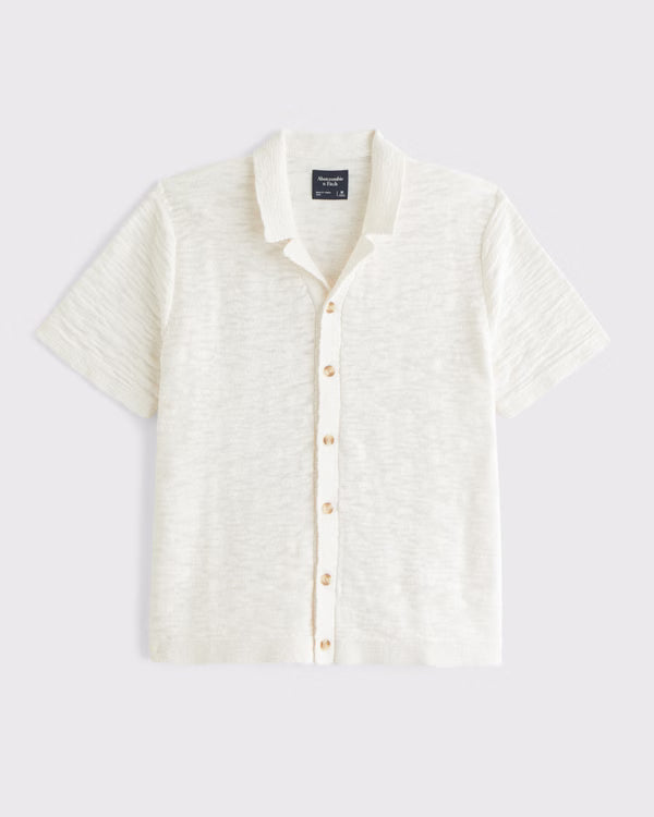Abercrombie & Fitch - 100% Cotton Knit Button-Through Polo