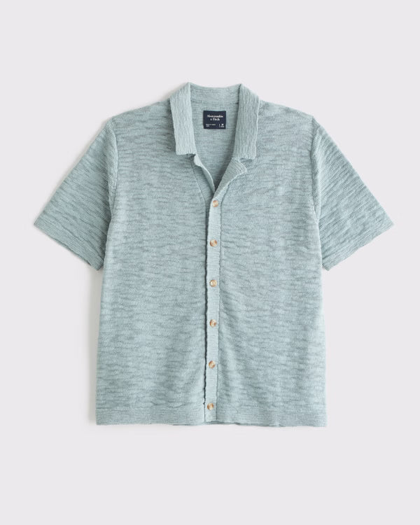 Abercrombie & Fitch - 100% Cotton Knit Button-Through Polo