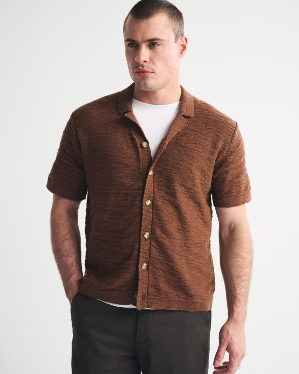 Abercrombie & Fitch - 100% Cotton Knit Button-Through Polo